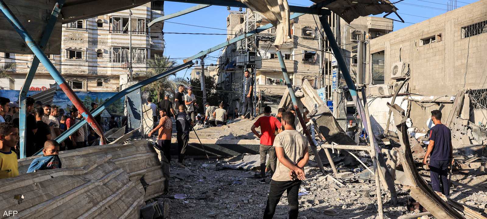 آثار القصف الإسرائيلي لمدرسة الجاعوني في غزة