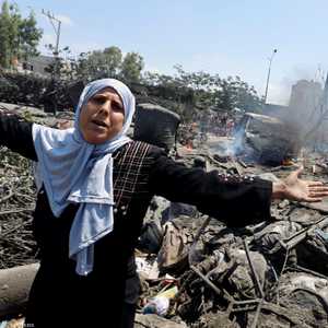 من آثار القصف على المواصي