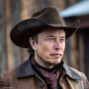 ظهر ماسك مرتديا قبعة كاوبوي المرتبطة بالثقافة المكسيكية