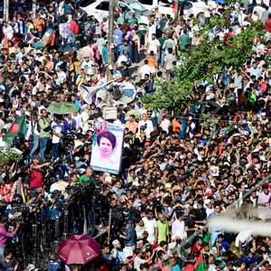 نشطاء من الحزب القومي البنغالي في شوارع دكا