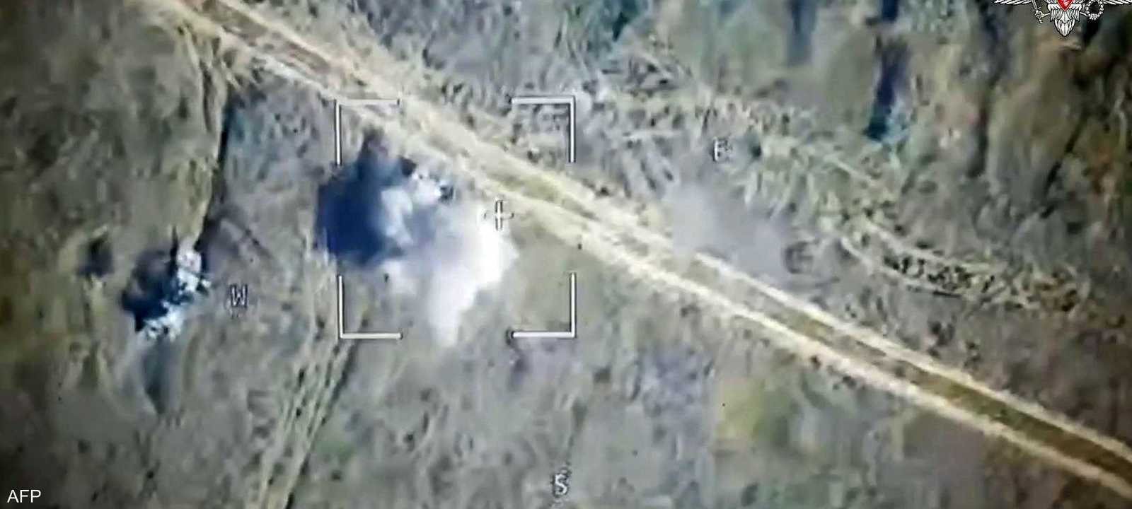 لقطة للقوات الروسية وهي تستهدف قوات أوكرانية في مقاطعة كورسك