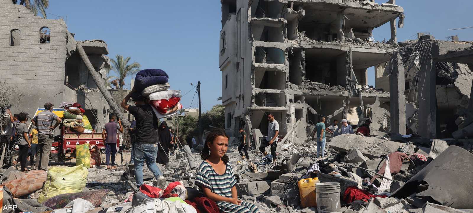 من آثار القصف الإسرائيلي على قطاع غزة