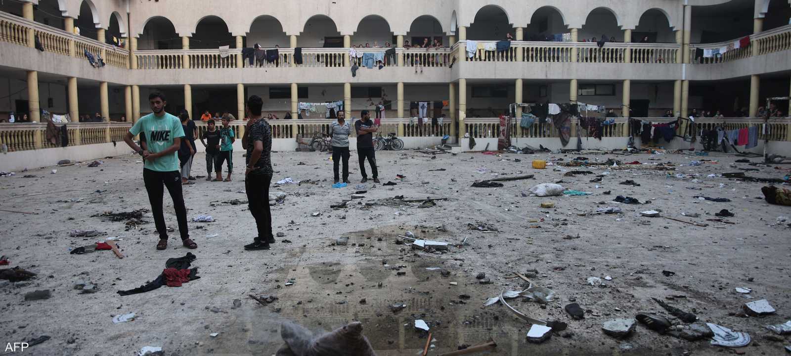 القصف طال مدرسة التابعين