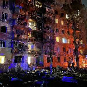 مبنى متضرر من الهجوم على كورسك