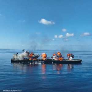 الحوثيون ينشرون مشاهد تفخيخ وتفجير السفينة "سونيون"