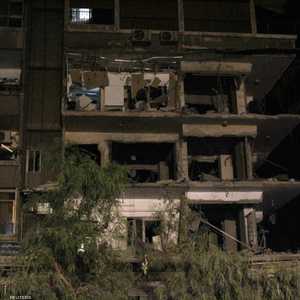 صورة للمبنى الذي تعرض للهجوم الإسرائيلي