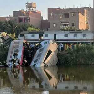 لقطة من مواقع تويتر للحادثة قطار المنيا
