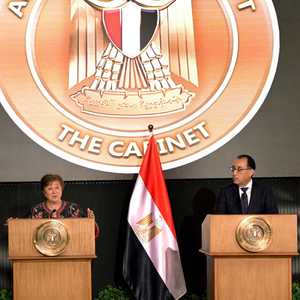 كريستالينا غورغييفا في مؤتمر صحفي مع رئيس الحكومة المصرية
