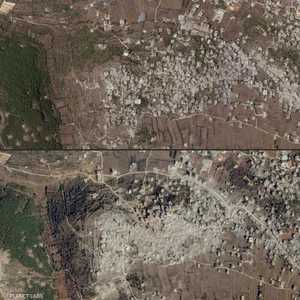 القصف الإسرائيلي تسبب في محو مساحات كبيرة