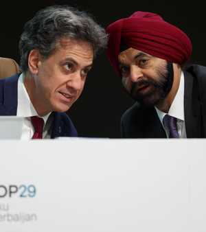رئيس البنك الدولي أجاي بانغا خلال COP29