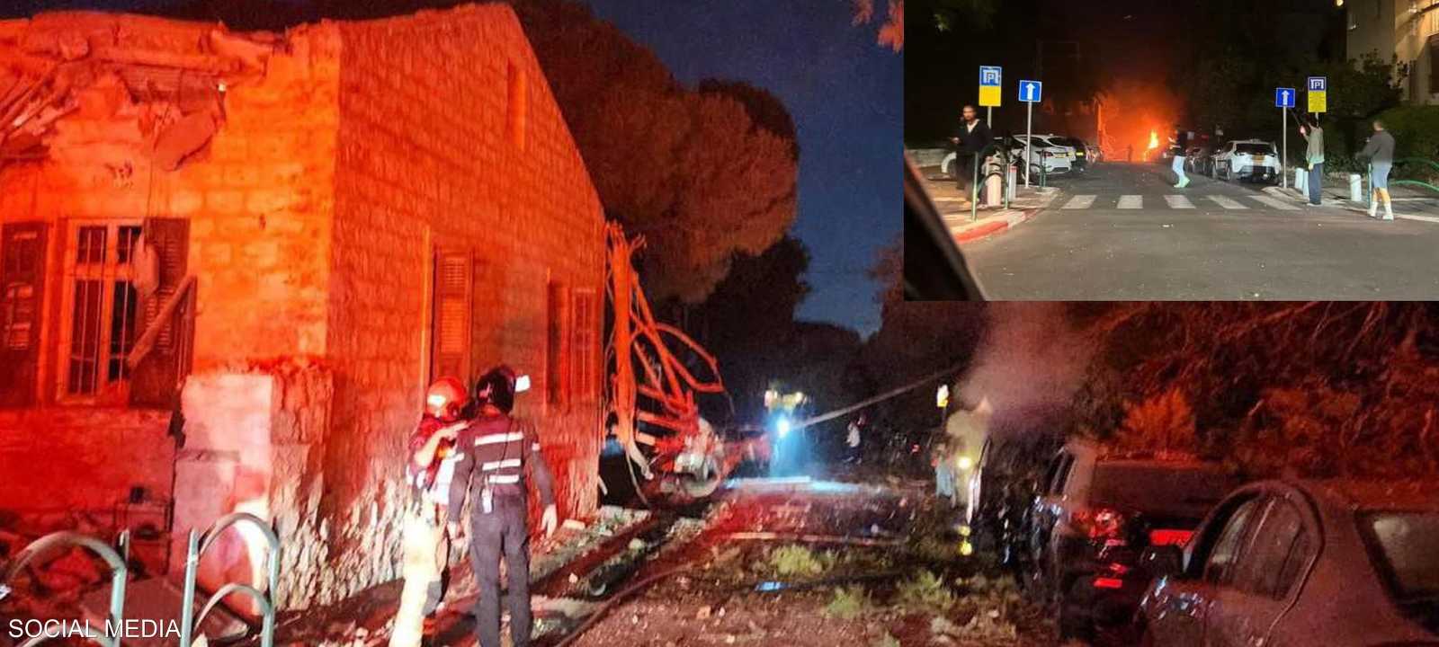 من الصور المتداولة لاستهداف حيفا