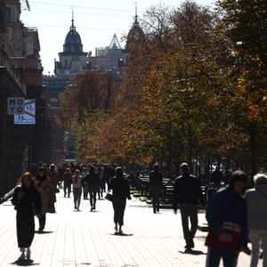 أحد الشوارع في وسط كييف