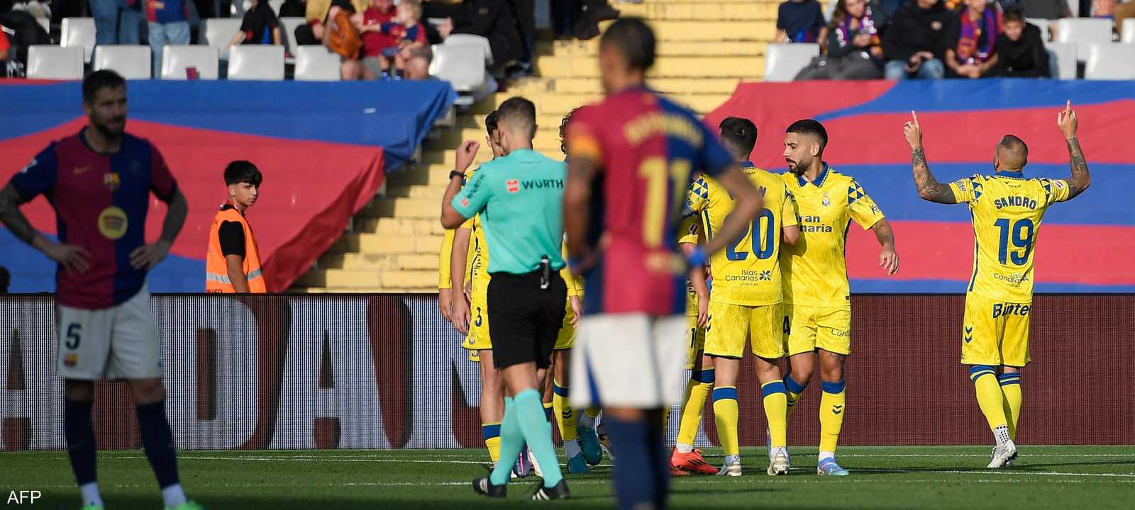 واجه الفريق الكتالوني صعوبة في اختراق دفاع لاس بالماس