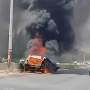 من آثار الهجوم الذي استهدف سيارة جمعة