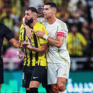 رونالدو وبنزيما خلال اللقاء