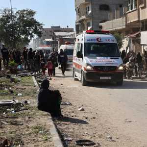 أرشيفية لسيارات إسعاف في جباليا بغزة