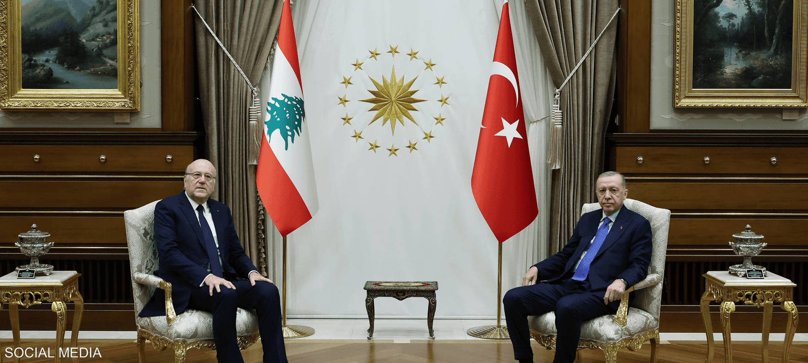 رجب طيب أردوغان ونجيب ميقاتي