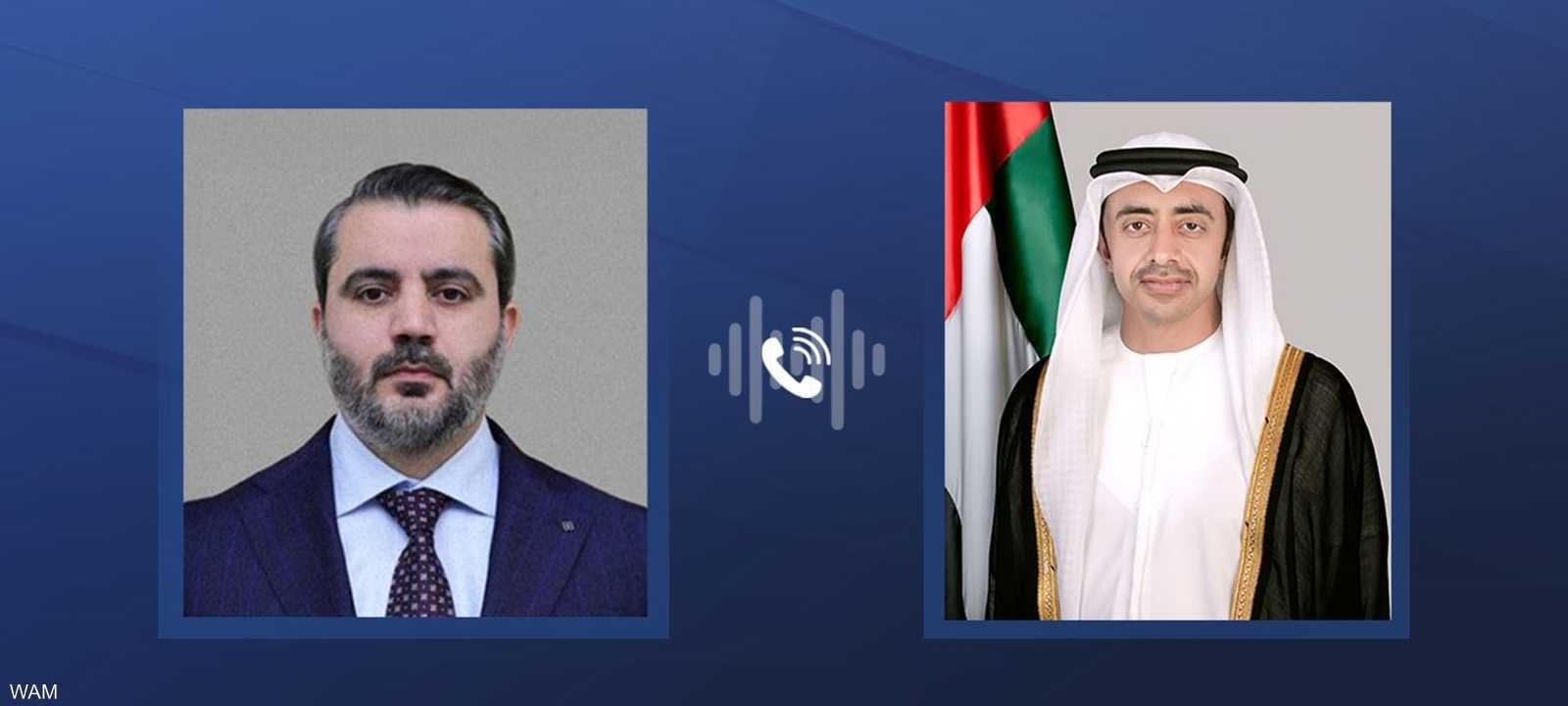 عبدالله بن زايد يبحث التطورات مع وزير خارجية سوريا