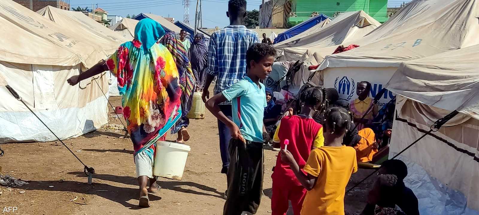 أرشيفية مخيم للنازحين في مدينة القضارف