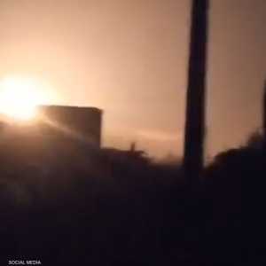 صورة متداولة للضربات الإسرائيلية على معامل الدفاع في حلب