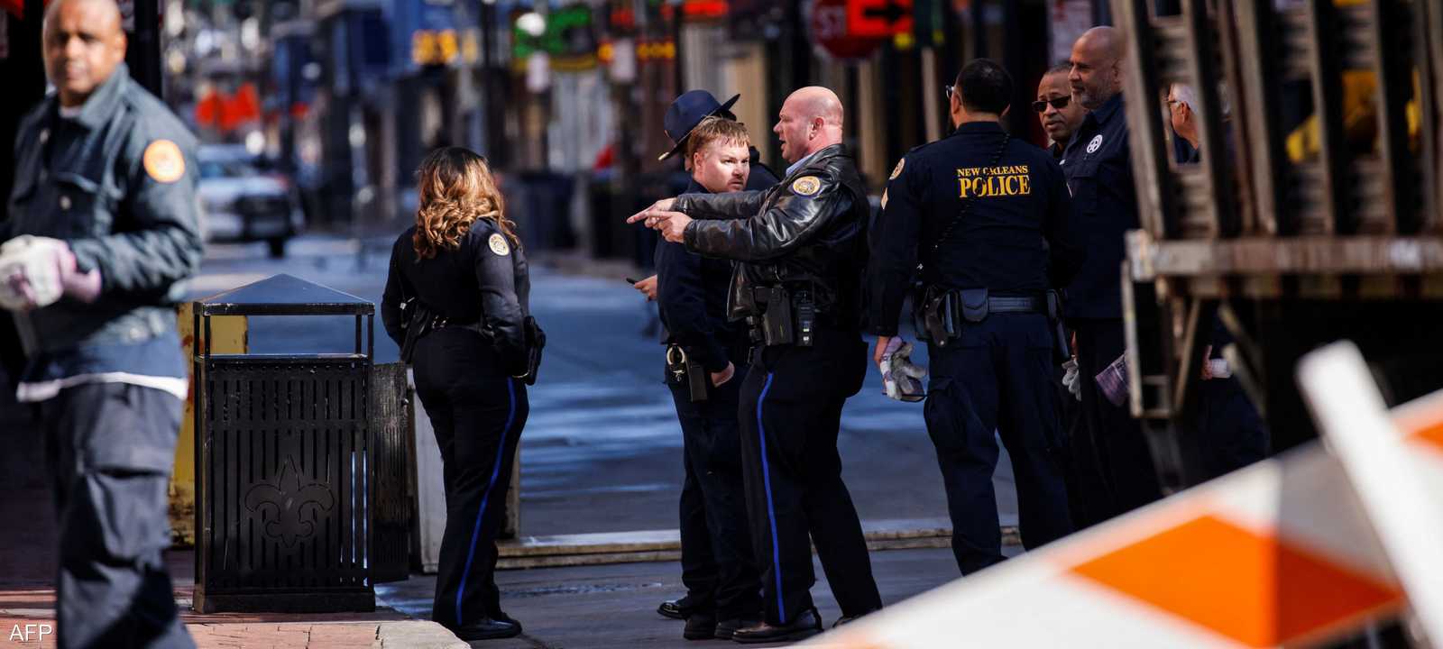 انتشار لقوات الشرطة في موقع الدهس بنيو أورليانز