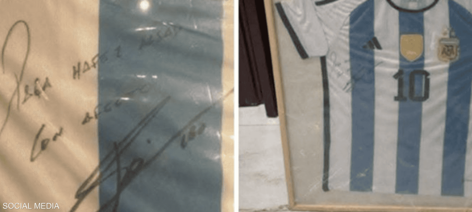 الصورة المتداولة لقميص بتوقيع ميسي