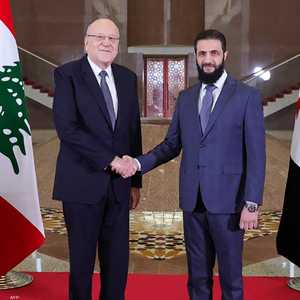 مباحثات لبنانية سورية في دمشق بين ميقاتي والشرع