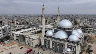صورة جوية لمسجد خالد بن الوليد في مدينة حمص