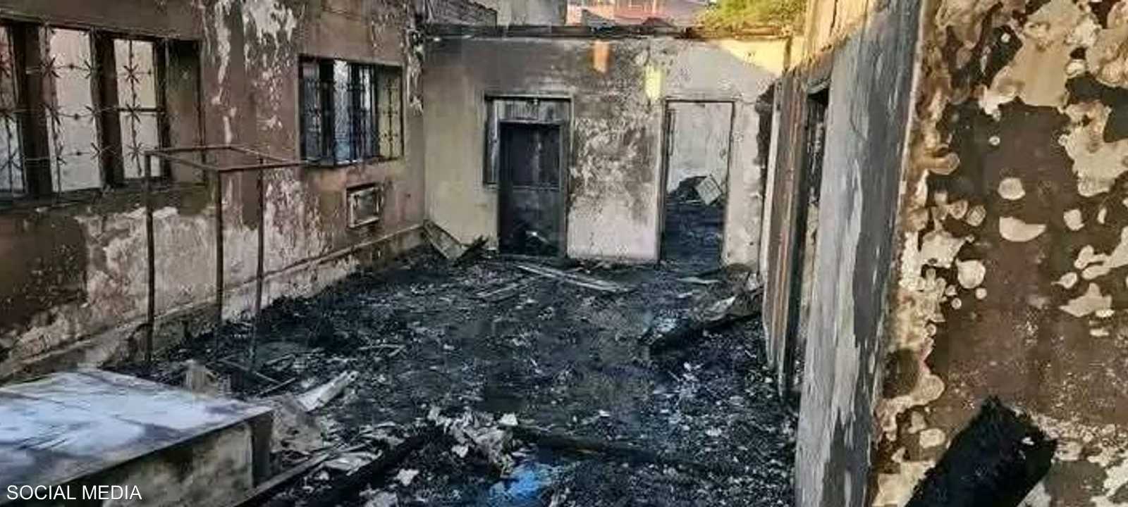 صورة متداولة لمنزول محترق في أحد الكنابي