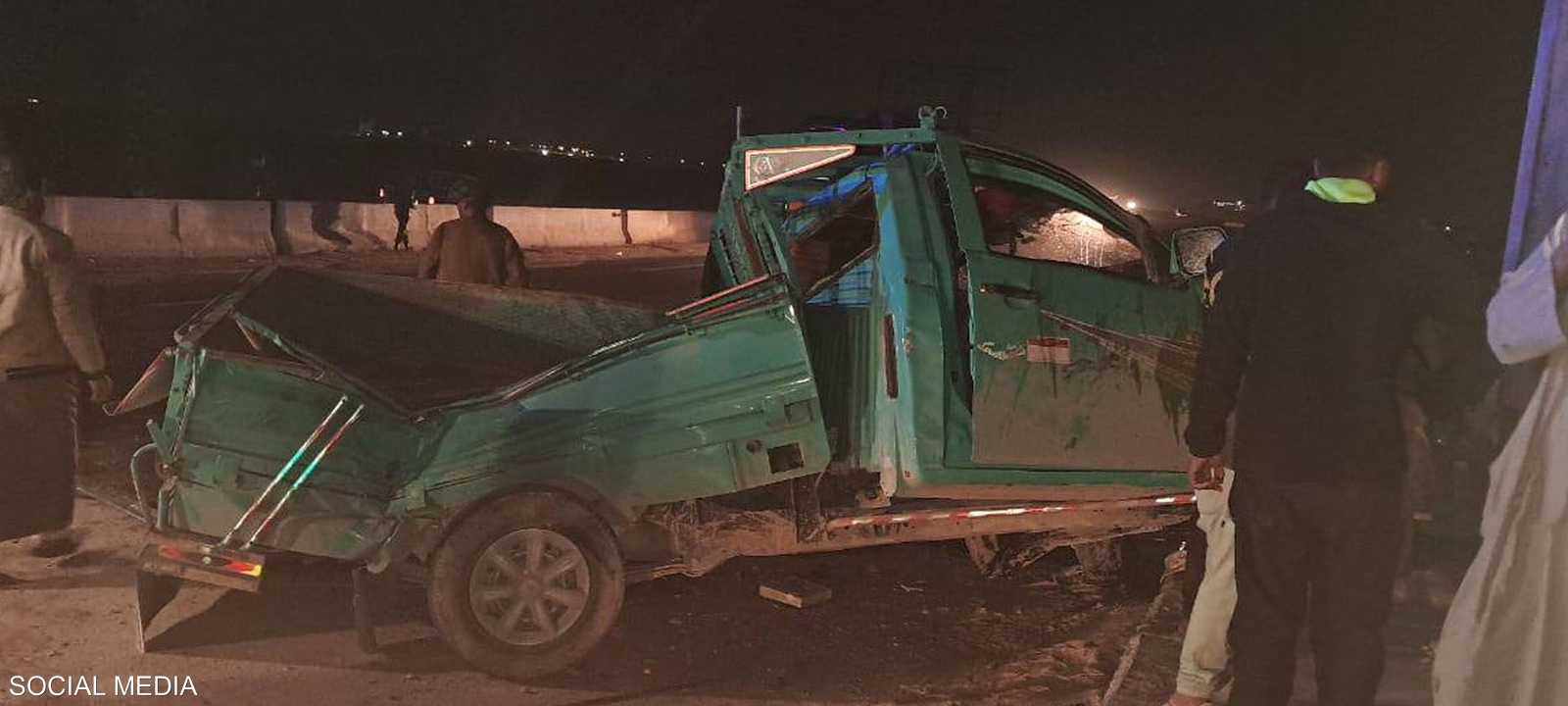 حادث سيارة على الطريق الدولي الساحلي بمطروح