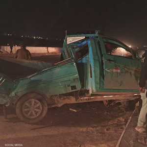 حادث سيارة على الطريق الدولي الساحلي بمطروح