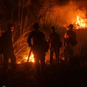 يكافح رجال الإطفاء في وقف زحف الحرائق بلوس أنجلوس