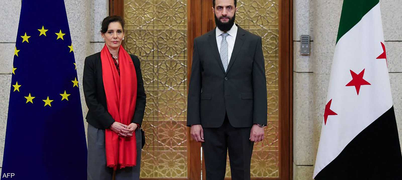 أحمد الشرع مع مسؤولة إدارة الأزمات في الاتحاد الأوروبي