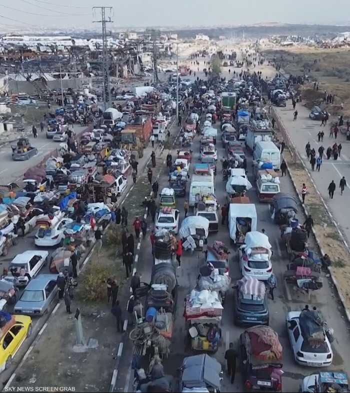 سكاي نيوز عربية ترصد معاناة النازحين خلال عودتهم لشمال غزة