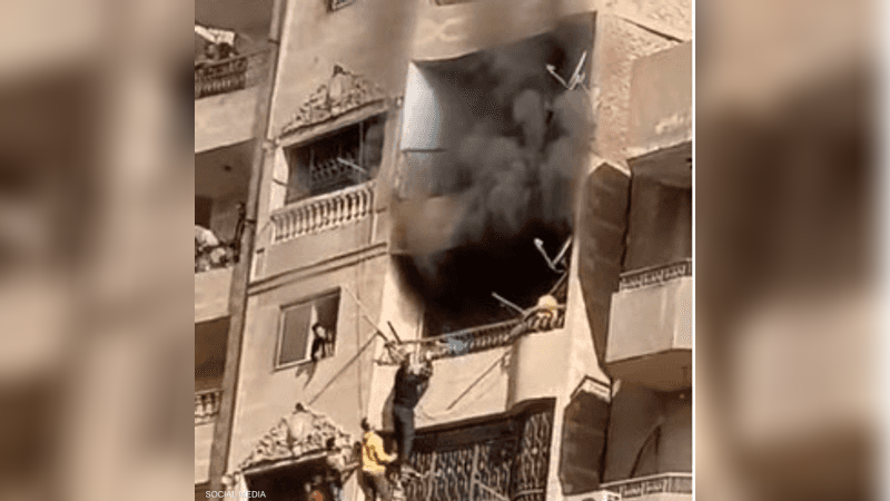 حريق بشقة في فيصل بالجيزة
