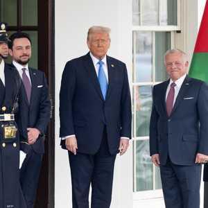 دونالد ترامب والملك عبدالله الثاني وولي العهد الأردني
