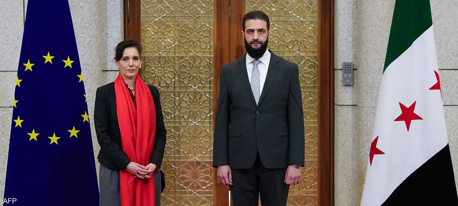 أحمد الشرع مع رئيس إدارة الأزمات في الاتحاد الأوروبي