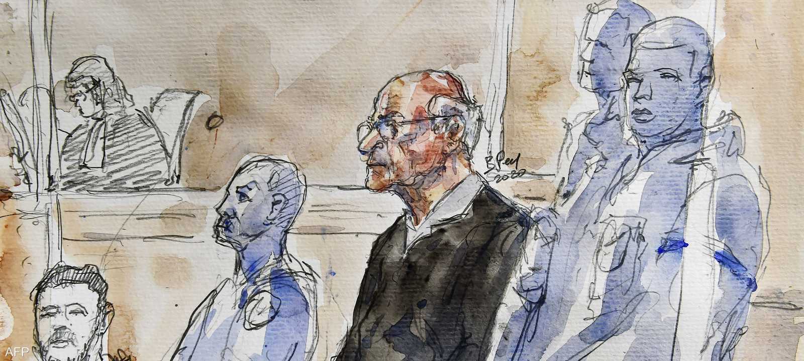 رسم للجراح جويل لو سكوارنيك أثناء المحاكمة