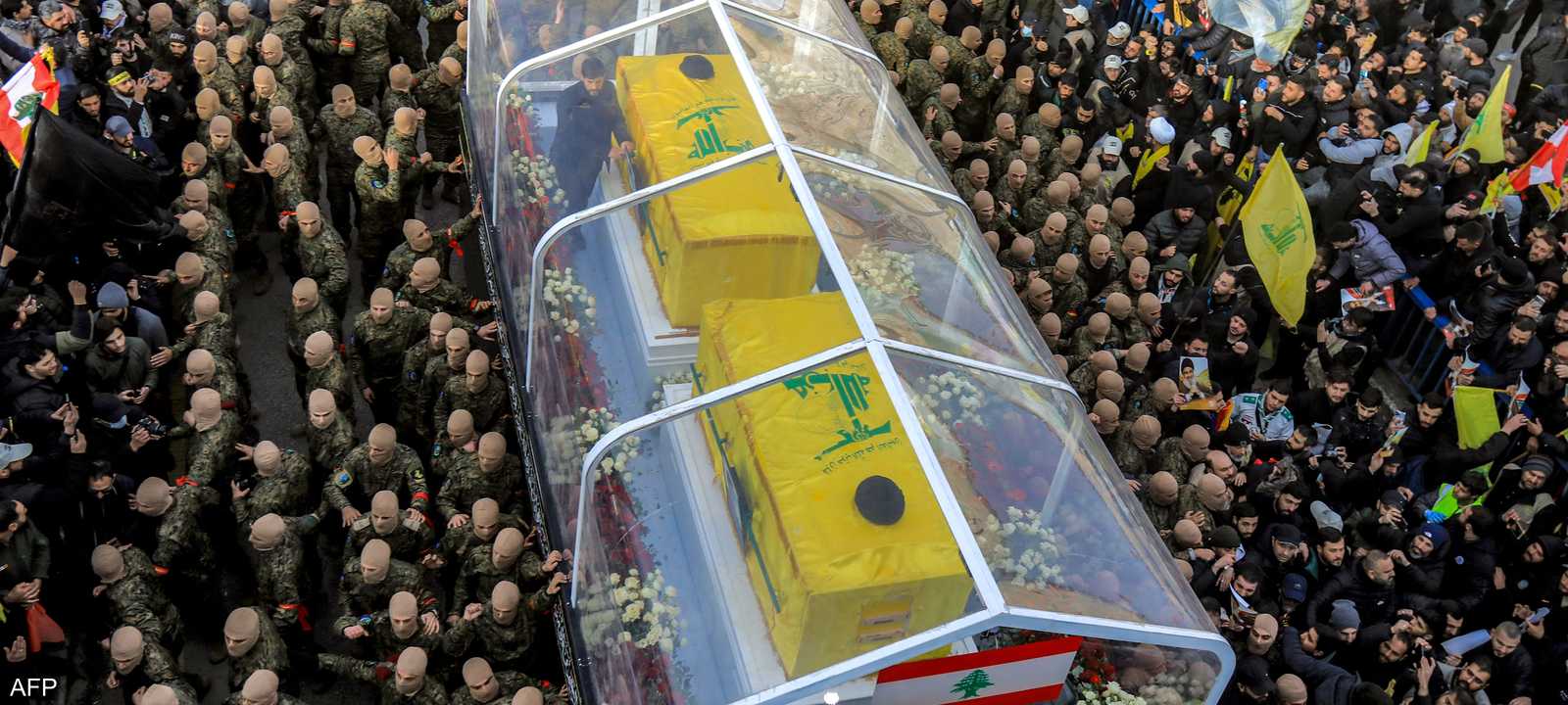 أقيمت الجنازة على مشارف الضاحية الجنوبية لبيروت