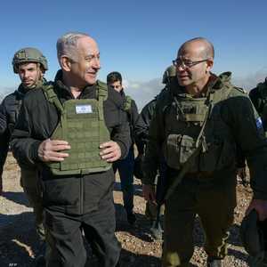 نتنياهو في جبل الشيخ في مرتفعات الجولان مع عناصر من الجيش
