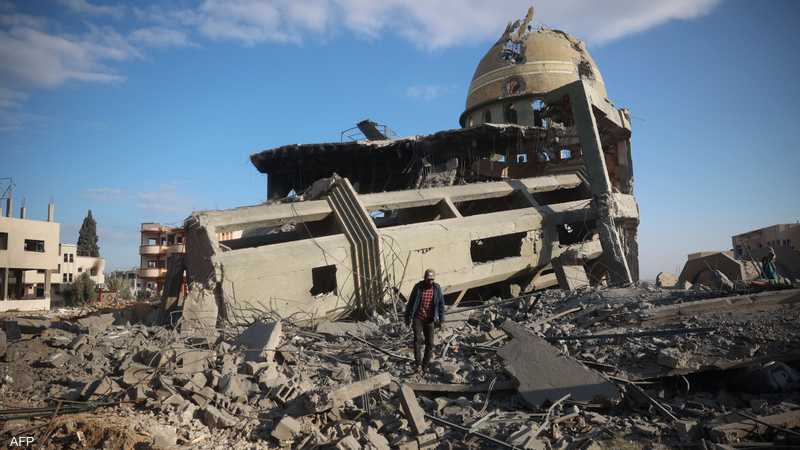 مسجد مدمر في غزة