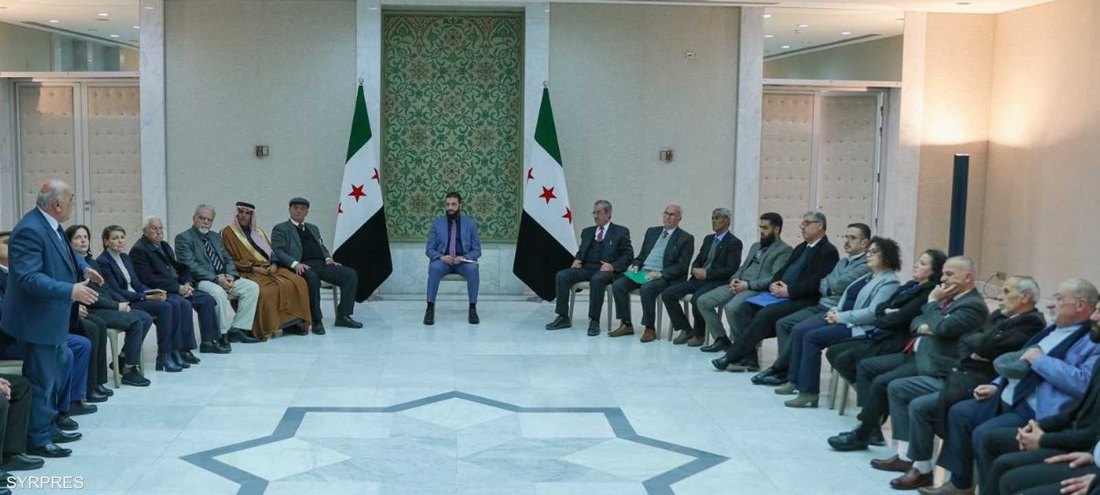 اجتماع الشرع مع وجهاء السويداء