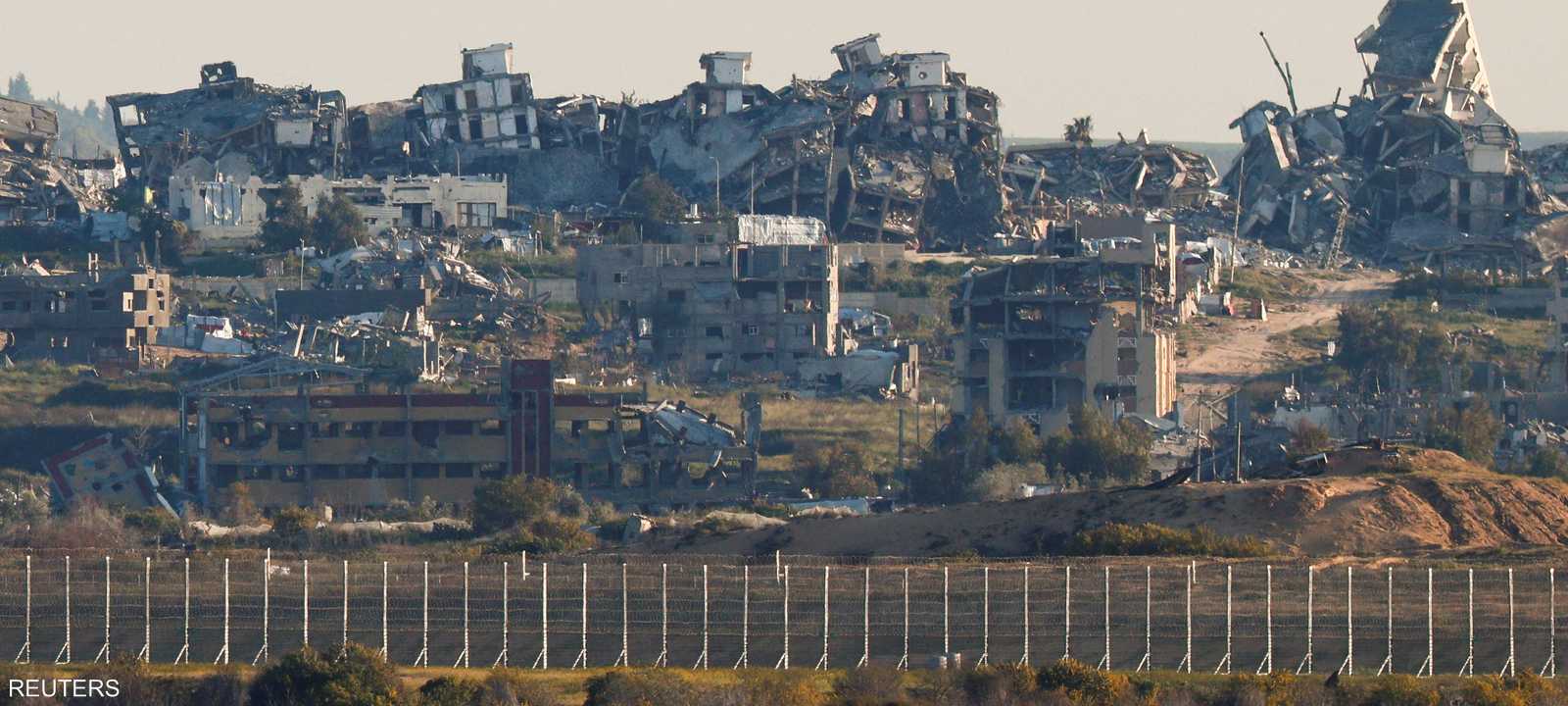 منظر عام للمباني المدمرة في شمال غزة