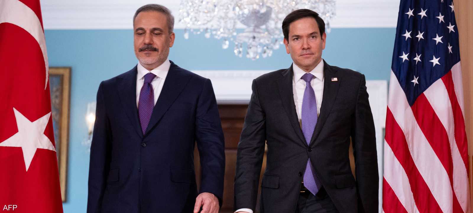 ماركو روبيو خلال استقباله هاكان فيدان