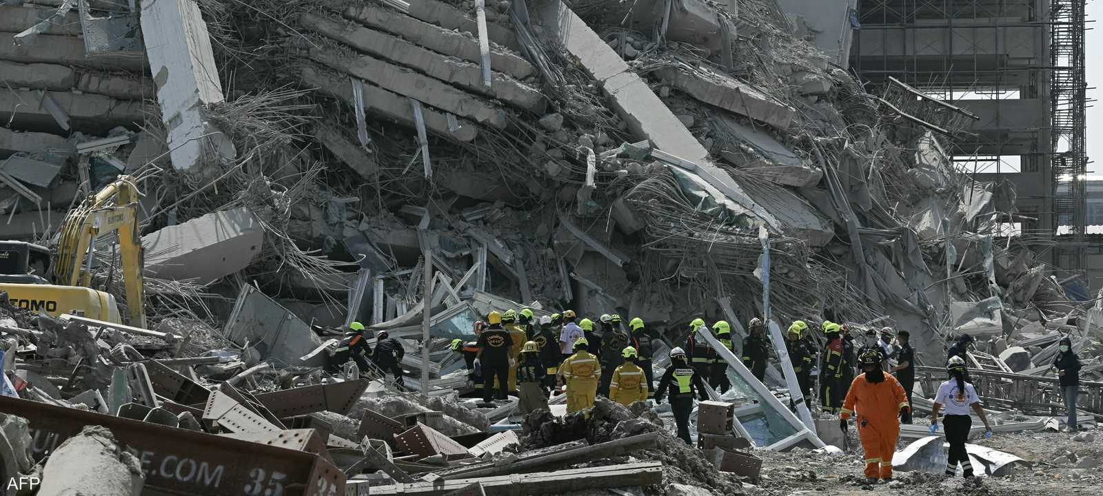 انهيار مبنى في تايلاند جراء زلزال بورما القوي