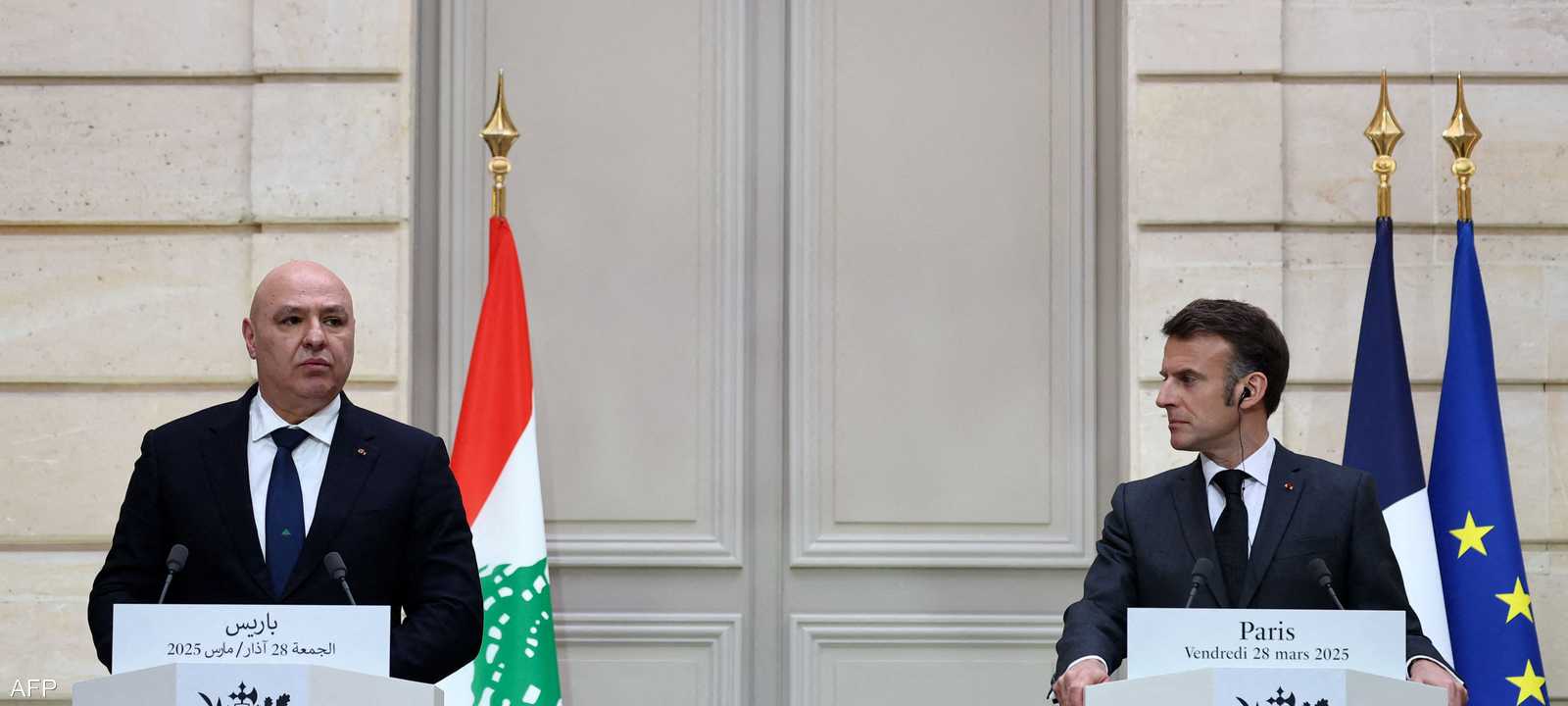 جوزيف عون وإيمانويل ماكرون