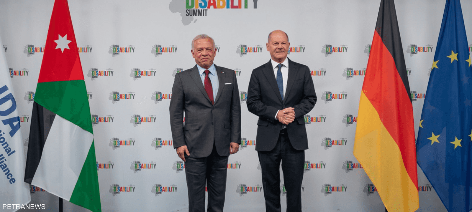 شولتز والعاهل الأردني الملك عبد الله الثاني