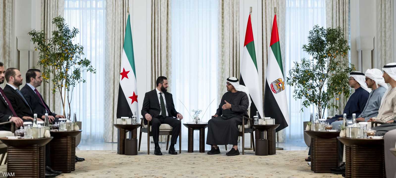 محمد بن زايد يستقبل الشرع