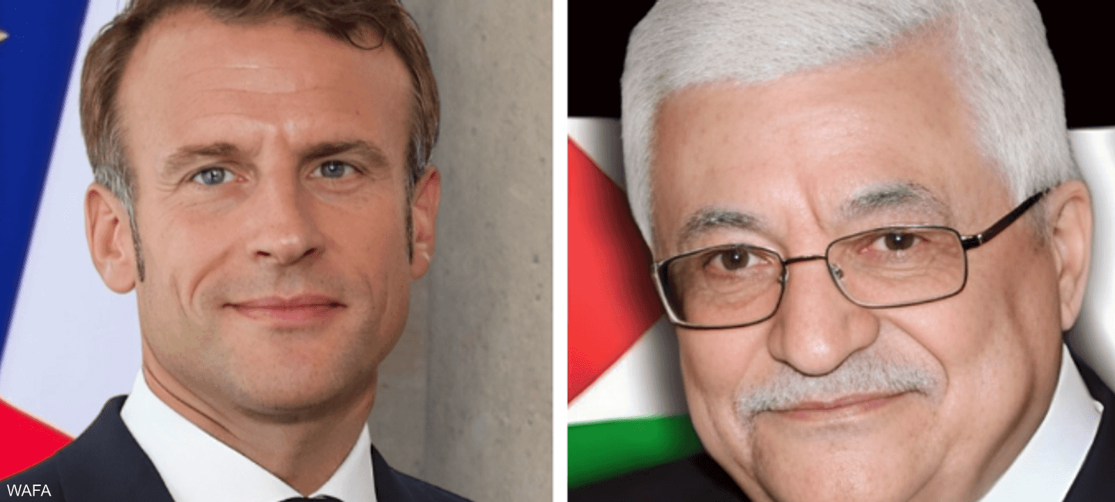 محمود عباس وإيمانيول ماكرون