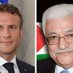 محمود عباس وإيمانيول ماكرون